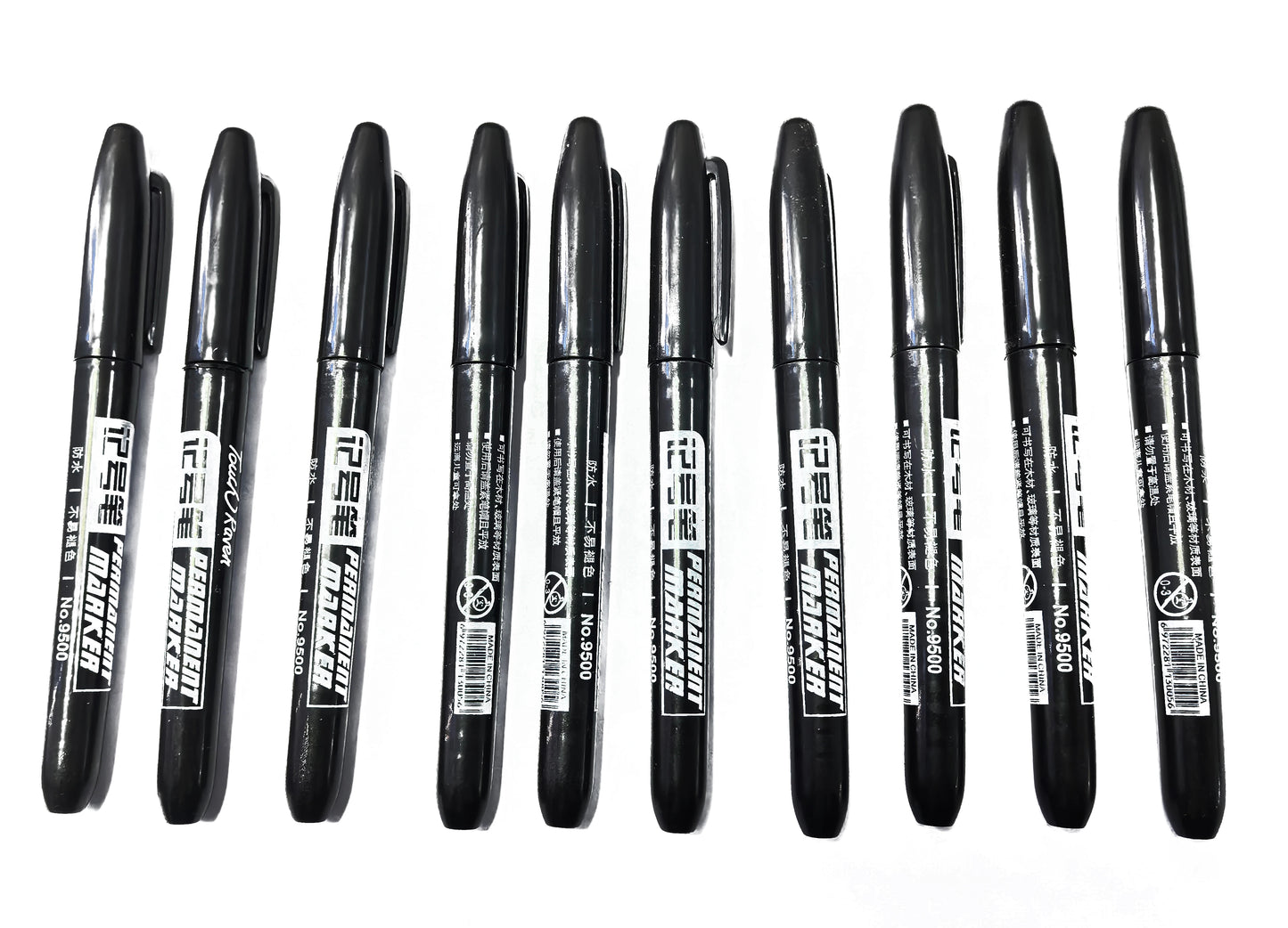 6PCs/Set Permanent Marker Pen Fine Point Waterproof Markers Thin Nib Crude Nib Black Blue Red Ink 1.5mm Fine Color Marker Pens