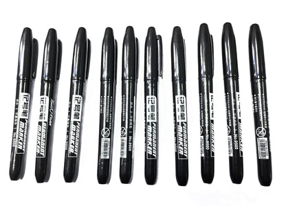 6PCs/Set Permanent Marker Pen Fine Point Waterproof Markers Thin Nib Crude Nib Black Blue Red Ink 1.5mm Fine Color Marker Pens