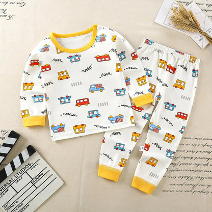 Kids Cotton Pajama Set – Autumn/Winter Sleepwear for Boys and Girls (9 Months to 8 Years)