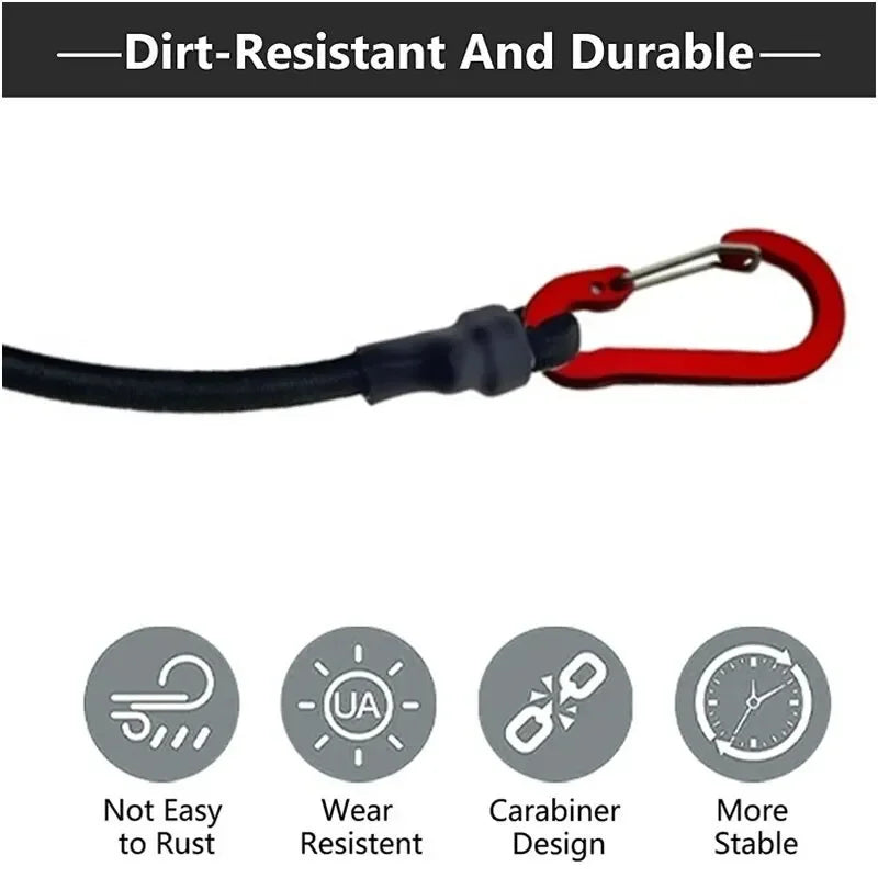 90CM Elastic Tie Rope with Hook – Multi-Use Mountaineering & Camping Bungee Cord for Luggage & Storage