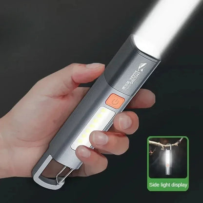 Xiaomi Portable Outdoor Flashlight – Strong LED Light with Variable Focus, Floodlight & Side Lights, Rechargeable Long-Range Torch