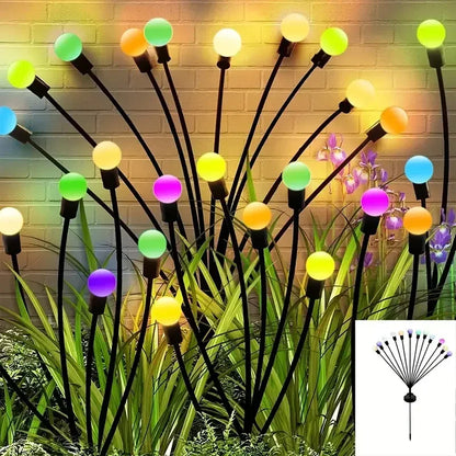 Solar Firefly Garden Lights – Waterproof LED Outdoor Pathway Lights (6/8/10 Heads)