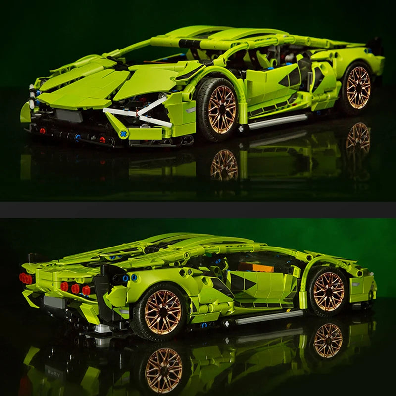 1:16 RC Building Blocks Racing Car – Static & Remote Control Versions Construction Toy for Boys