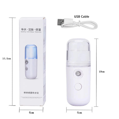 USB Mist Facial Sprayer – Rechargeable Nano Face Steamer & Skin Moisturizing Beauty Tool