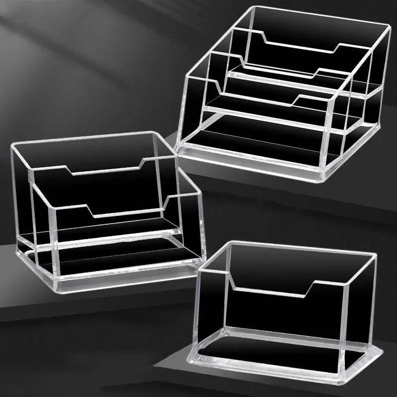 Acrylic Business Card Holder – Clear Desktop Stand for Cards & Notes