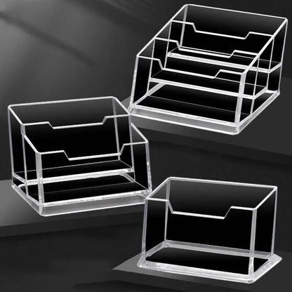 Acrylic Business Card Holder – Clear Desktop Stand for Cards & Notes