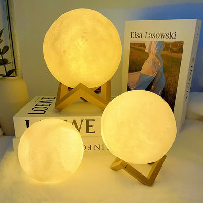 LED Moon Night Light – 3D Galaxy Lamp for Bedroom Décor, Gifts for Girls, Boys & Kids