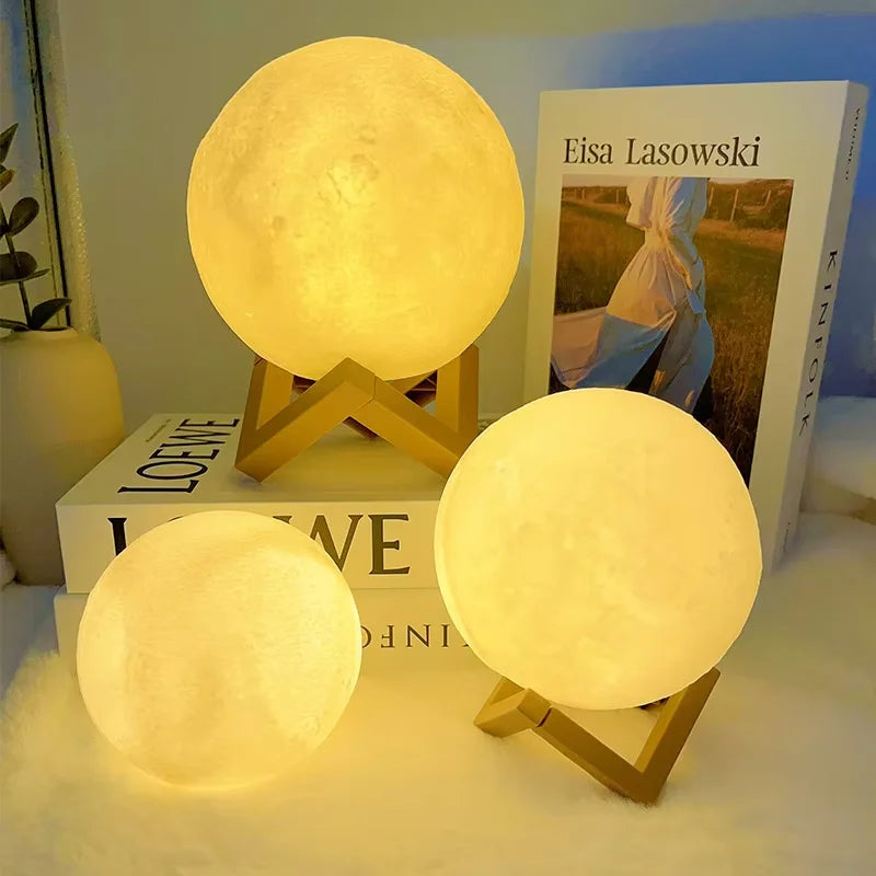 LED Moon Night Light – 3D Galaxy Lamp for Bedroom Décor, Gifts for Girls, Boys & Kids