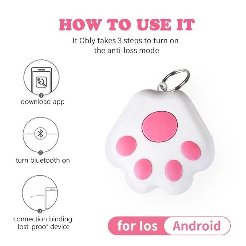 Bluetooth 5.0 Smart Anti-Loss Tracker – Pet, Child & Key GPS Locator with Two-Way Alarm