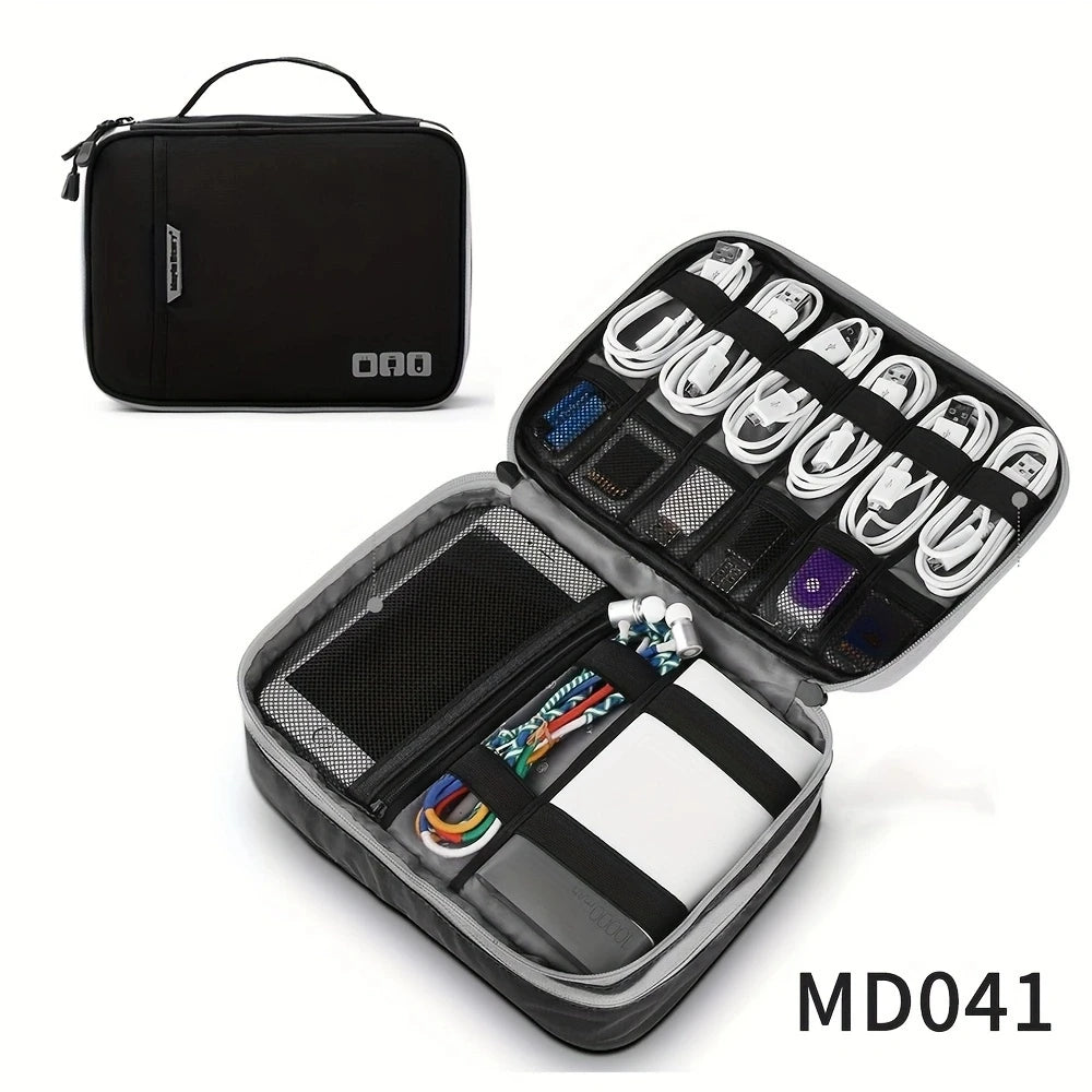 Cable Storage Bag Digital Electronic Organizer Pouch – Portable USB Data Line Charger Plug Travel Organizer Case