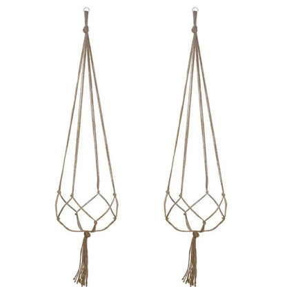 Hanging Basket Plant Handmade Macrame Plant Hanger Flower Pot Planter Hanger Wall Decor Courtyard Garden Hanging Planter