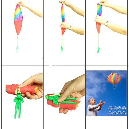 Kids Hand Throwing Parachute Toy – Educational Outdoor Play with Soldier Figure