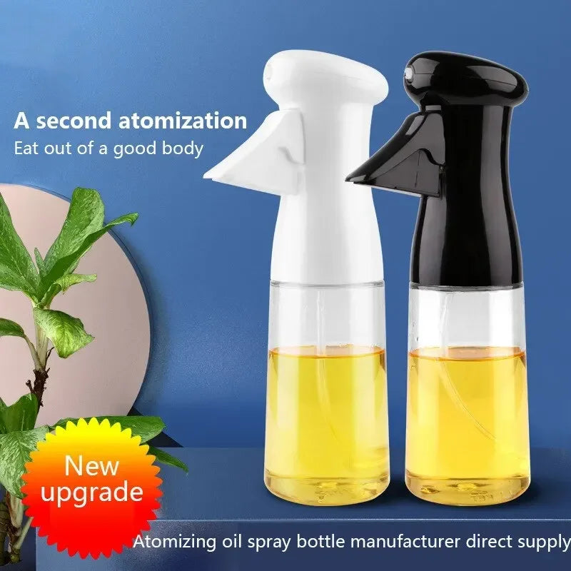 Black Transparent Oil Spray Bottle – Kitchen Olive Oil Dispenser for Cooking, Baking & Barbecue