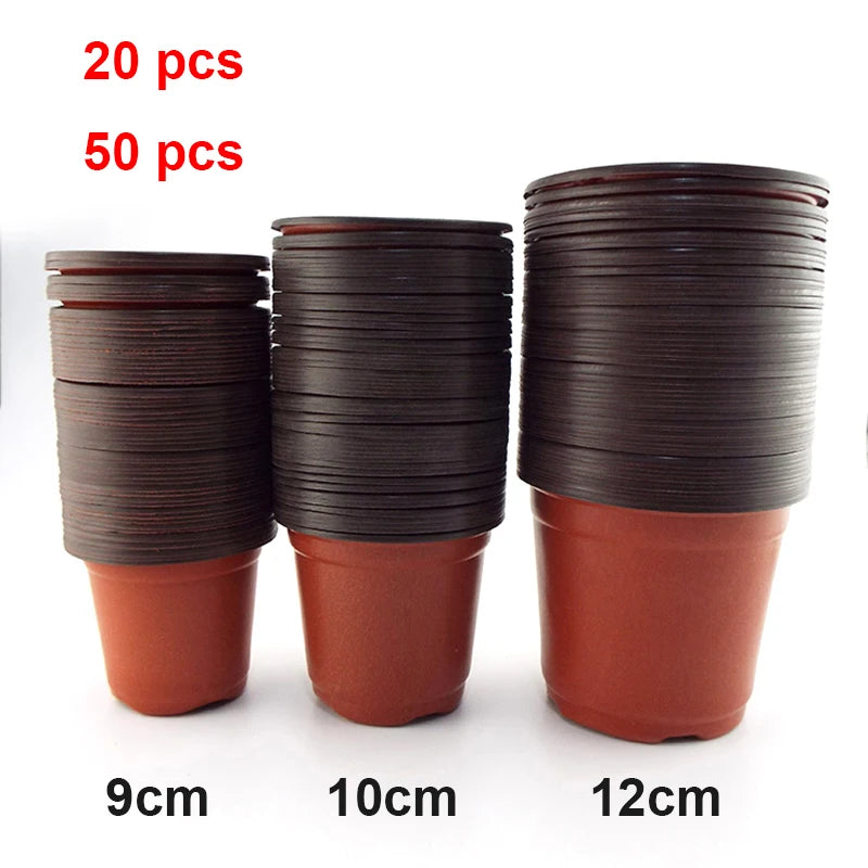 Plastic Grow Box Nursery Pots – 20/50PCS Fall-Resistant Planting Cups for Garden & Seedling Transplants