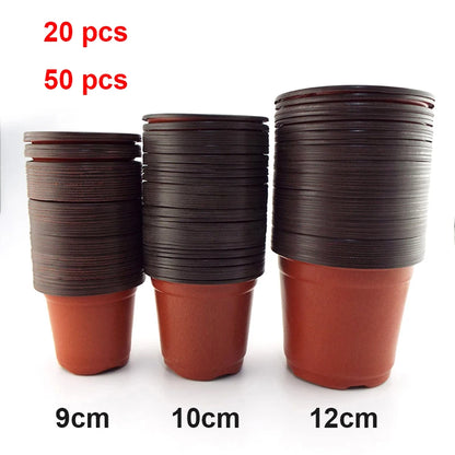 Plastic Grow Box Nursery Pots – 20/50PCS Fall-Resistant Planting Cups for Garden & Seedling Transplants