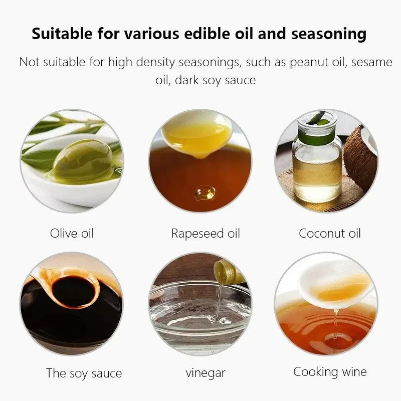 Black Transparent Oil Spray Bottle – Kitchen Olive Oil Dispenser for Cooking, Baking & Barbecue