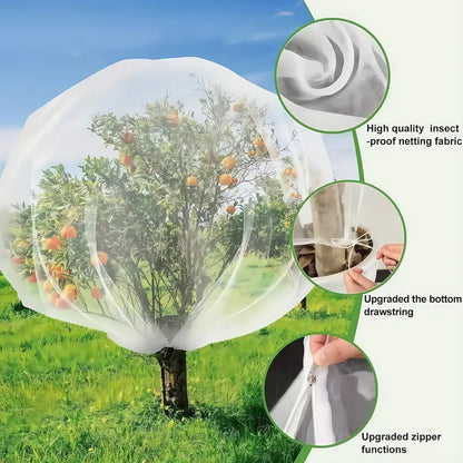 Netting Cover with Drawstring for Large Fruits Tree Garden Insect Netting Transparent Bird Plant Barrier Mesh Screen