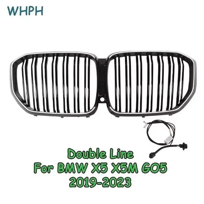 LED Front Radiator Kidney Bumper Grill Accessories For BMW X5 G05 xDrive 30i 35d 40i M50i 2018-2023 Gloss Black Grill Body Kit