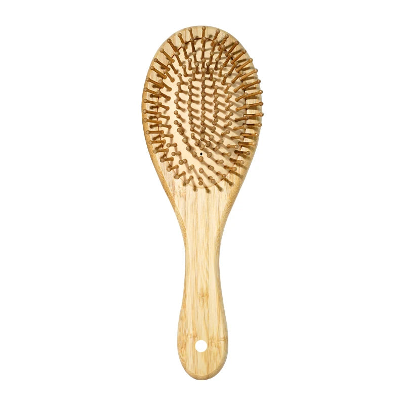 Bamboo Hair Brush – Air Cushion Massage Comb with Wide Teeth for Styling & Scalp Health