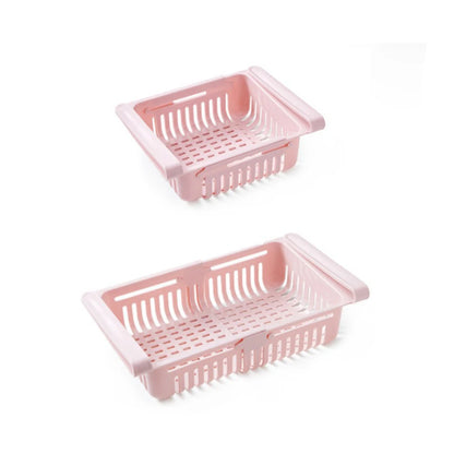 Multi-Functional Retractable Refrigerator Storage Basket – Partition Storage Rack & Kitchen Drain