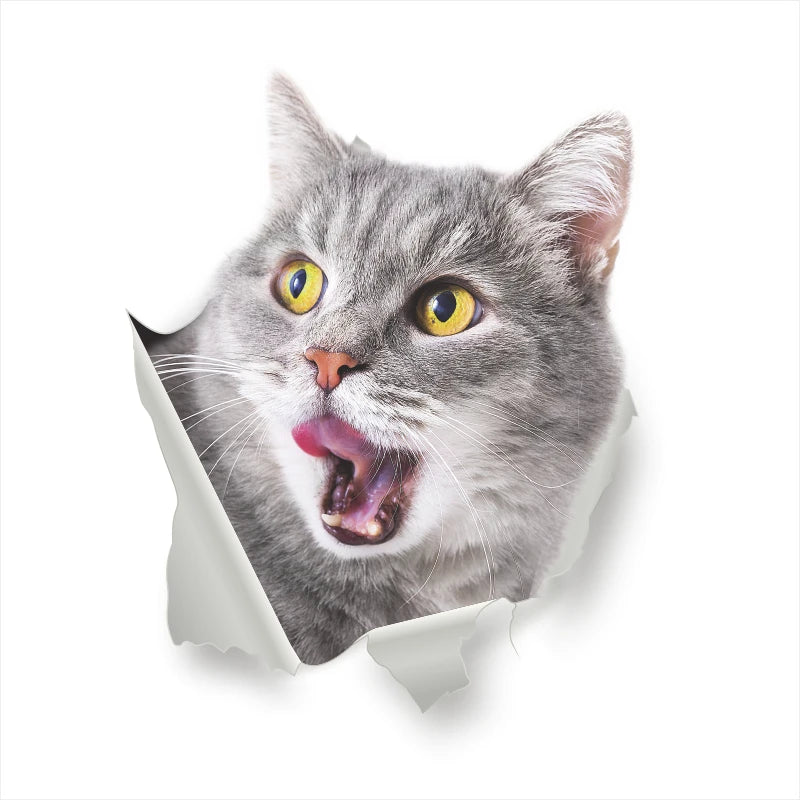 Funny 3D Hole Cat & Dog Toilet Stickers – Cute DIY Wall Decals for Bathroom & Home Decoration