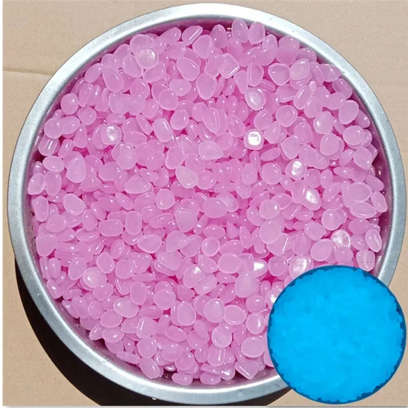 100Pcs Glow-in-the-Dark Garden Pebbles – Luminous Decorative Stones for Pathways, Patios, Aquariums & Landscaping