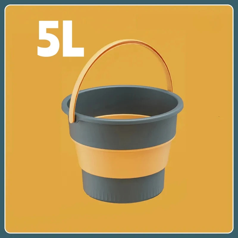 5/10L Folding Portable Bucket – Collapsible Silicone Water Container for Camping, Fishing & Car Wash