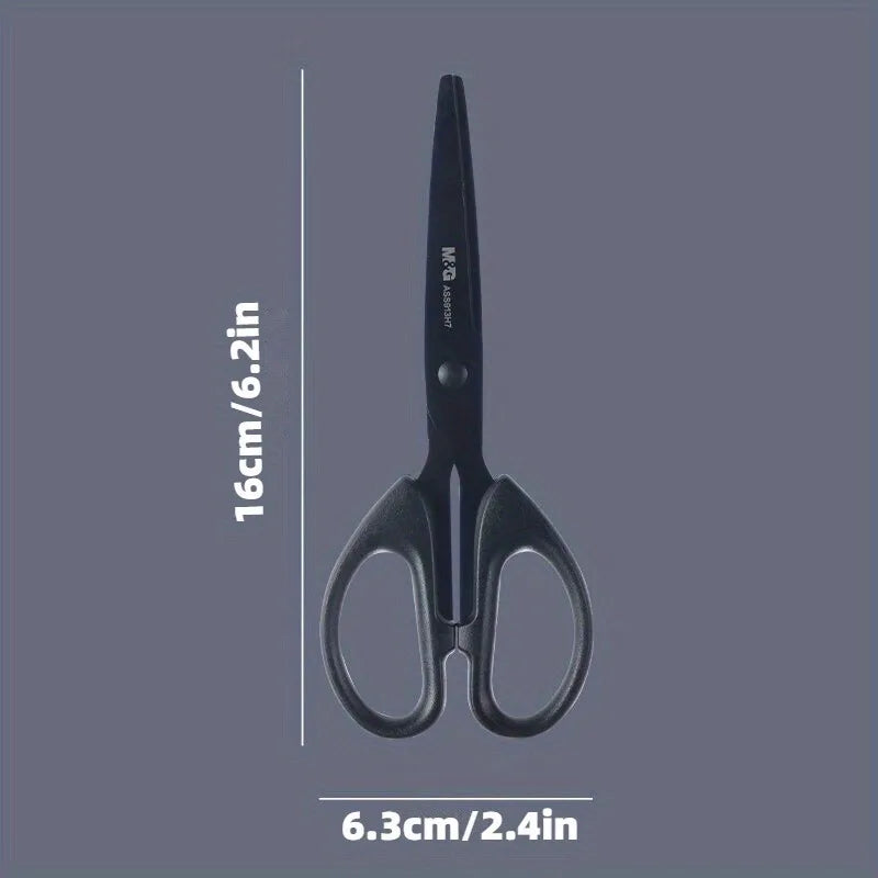 M&G 160mm Stainless Steel Scissors – Durable Household Scissors with Wear-Resistant Black Blade for Office & Everyday Use