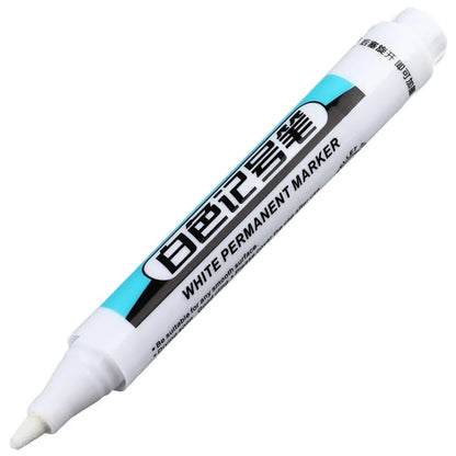 White Marker Oily Fine Tip Pen – Permanent Waterproof Marker for Metal, Glass & More