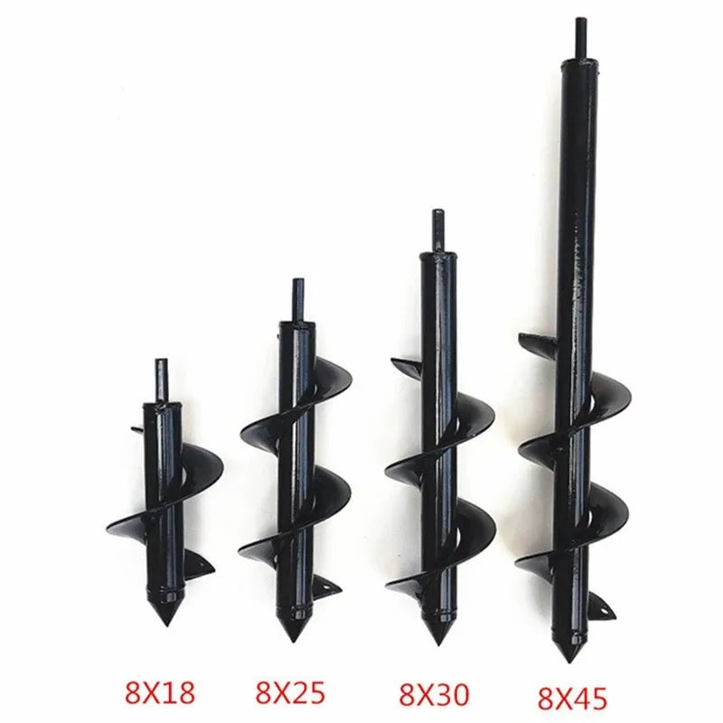 Steel Spiral Auger Drill Bit – High-Carbon Hole Digger for Planting & Soil Loosening