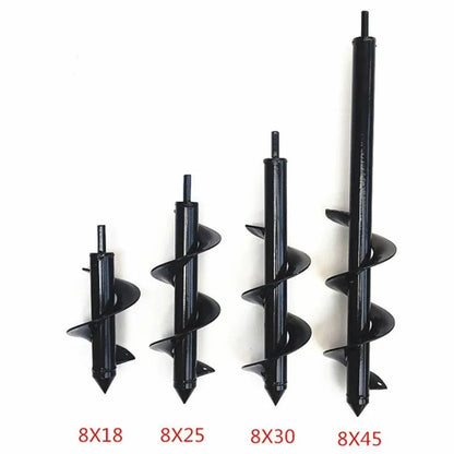 Steel Spiral Auger Drill Bit – High-Carbon Hole Digger for Planting & Soil Loosening