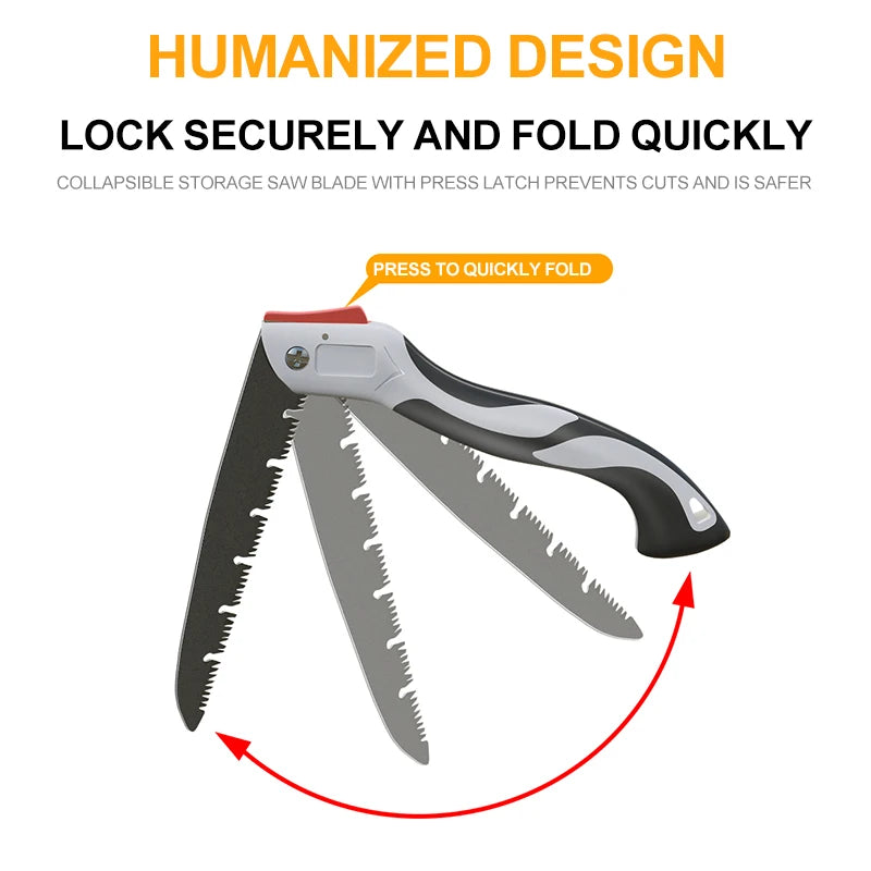 AIRAJ Folding Saw – Multifunctional Steel Hacksaw for Woodworking, Camping & Garden Pruning