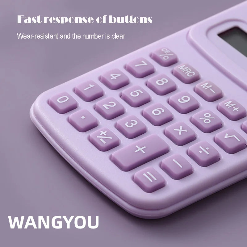 Small Solar Calculator Portable 8-Digit LCD Electronic Calculator – Cute Home & School Calculator for Kids and Primary Students