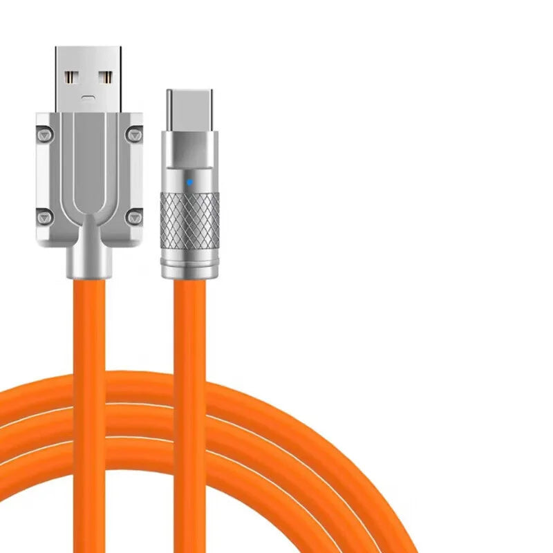 Liquid Silicone Cable Quick Charge 1M USB Cable USB C Charger Cable for Huawei Samsung Xiaomi 120W 6A Super Fast Charge Type C