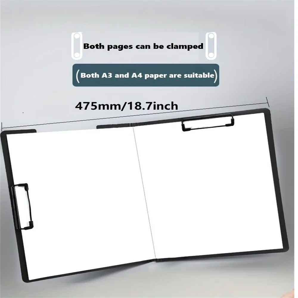 1pc A4 File Folders, Documents Organizer, Clipboard With Cover, Paper Folder For Business & School, Stationery & Office Supplies