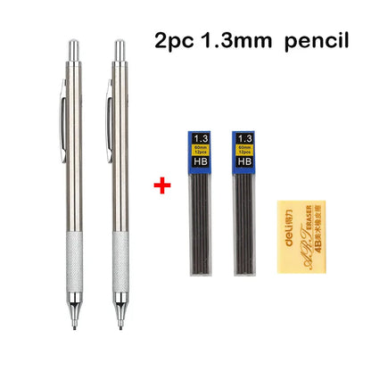 Mechanical Pencil Set 0.3–2.0mm – Full Metal Drawing & Writing Pencils with Leads for School & Office