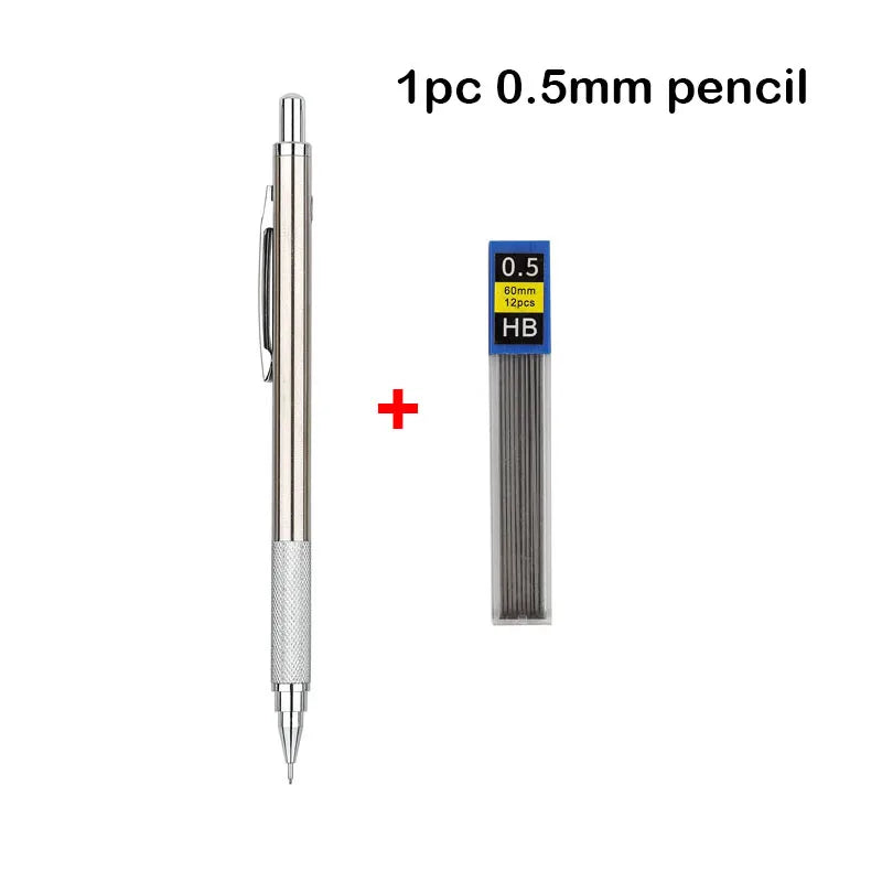 Mechanical Pencil Set 0.3–2.0mm – Full Metal Drawing & Writing Pencils with Leads for School & Office