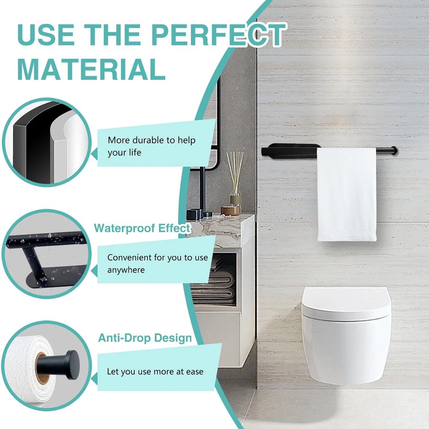 Adhesive Paper Towel Holder – Under Cabinet Tissue Rack for Kitchen & Bathroom Storage