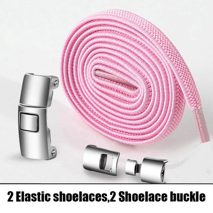 Elastic No Tie Shoelaces Semicircle Shoe Laces For Kids and Adult Sneakers Shoelace Quick Lazy Metal Lock Laces Shoe Strings