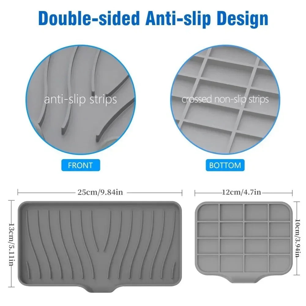 Silicone Drain Soap Box – Anti-Slip Sink Tray for Kitchen or Bathroom