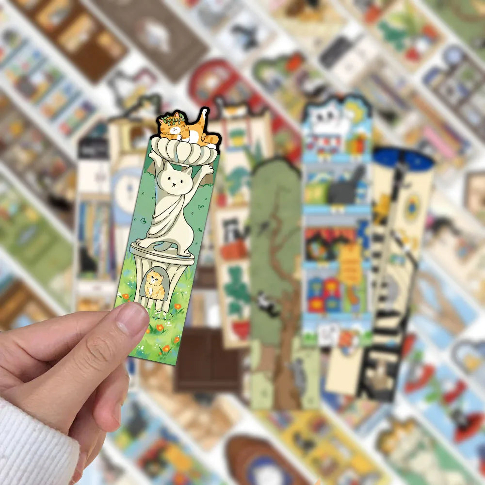 Cute Cat Bookmark Set – 30PCS Cartoon Bookmarks for Reading, Journaling & Gifts