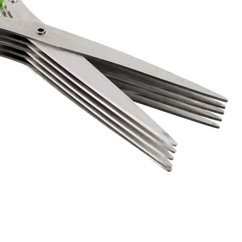 Multi-Layer Kitchen Scissors - Stainless Steel Vegetable Cutter Herbs, Scallions, Laver, and Spices with Efficient Cooking Tool