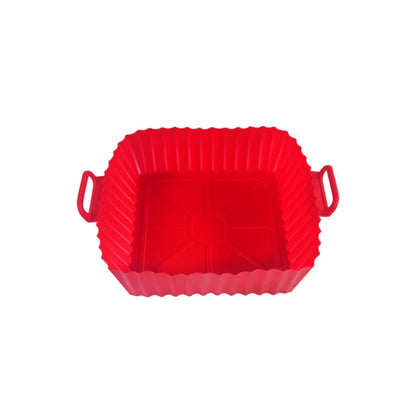 Reusable Silicone Air Fryer Tray with Handle – Square Baking Pan Liner for Air Fryers