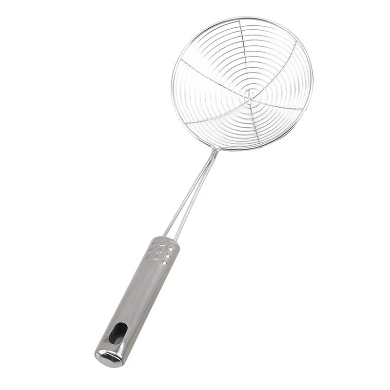 Stainless Steel Oval Skimmer – Fine Mesh Oil Strainer for Frying & Cooking