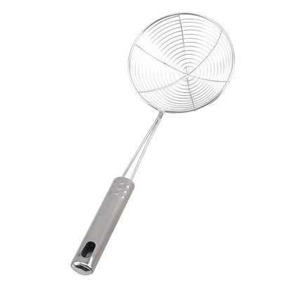 Stainless Steel Oval Skimmer – Fine Mesh Oil Strainer for Frying & Cooking