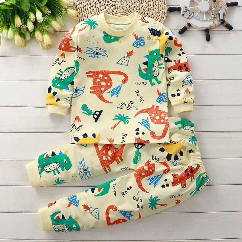 Kids Cotton Pajama Set – Autumn/Winter Sleepwear for Boys and Girls (9 Months to 8 Years)
