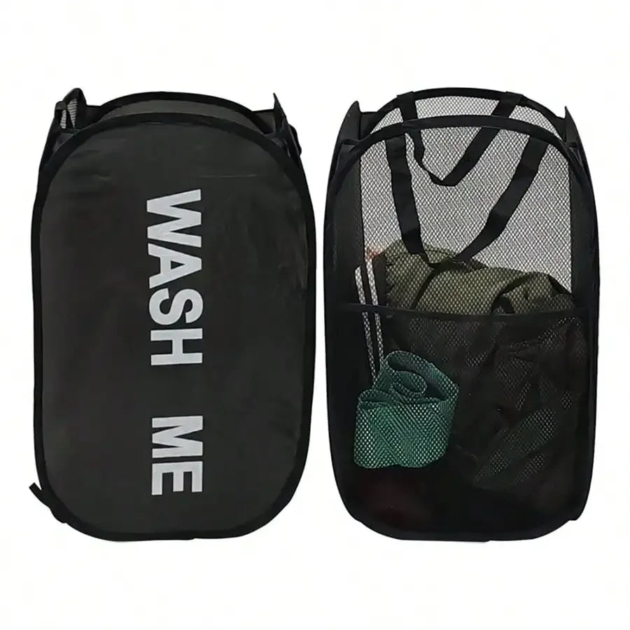 Portable Mesh Pop-Up Laundry Hamper – Breathable Foldable Laundry Basket for Travel, Dorm, Bathroom & Small Spaces