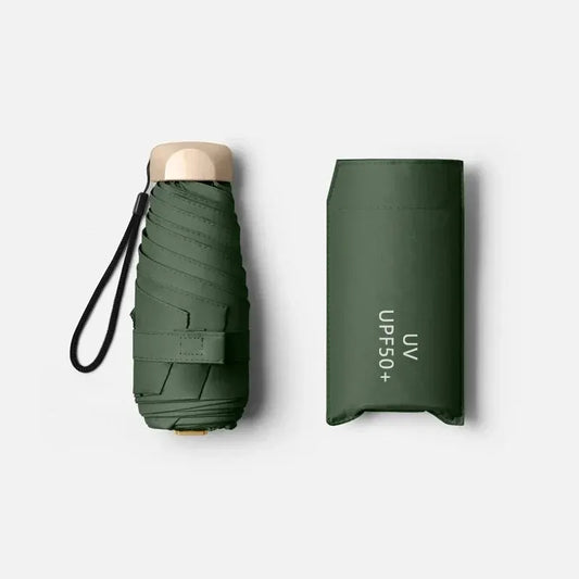 Ultra-Light UV Protection Umbrella - Compact, Foldable Design with Stainless Steel Handle for Sun & Rain, Durable 190T Canopy