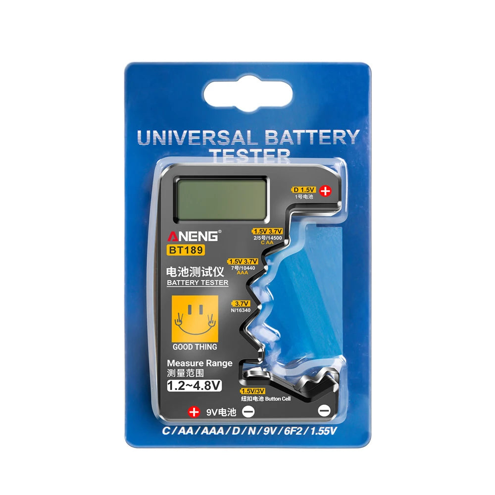ANENG BT189 Battery Tester 9V AAAAA Button Cell Universal Household LCD Digital Display Battery Tester Power Bank Detector
