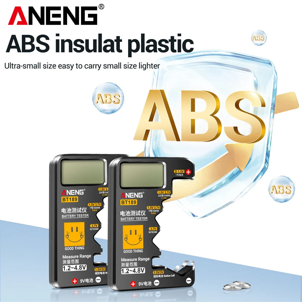 ANENG BT189 Universal Battery Tester – Indicator for AA, AAA, C, D, N, 9V & Button Cell Types
